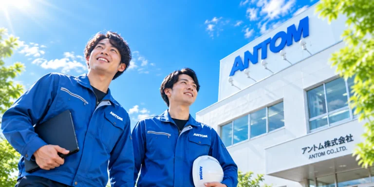 アントム株式会社で働く若手社員と横浜本社