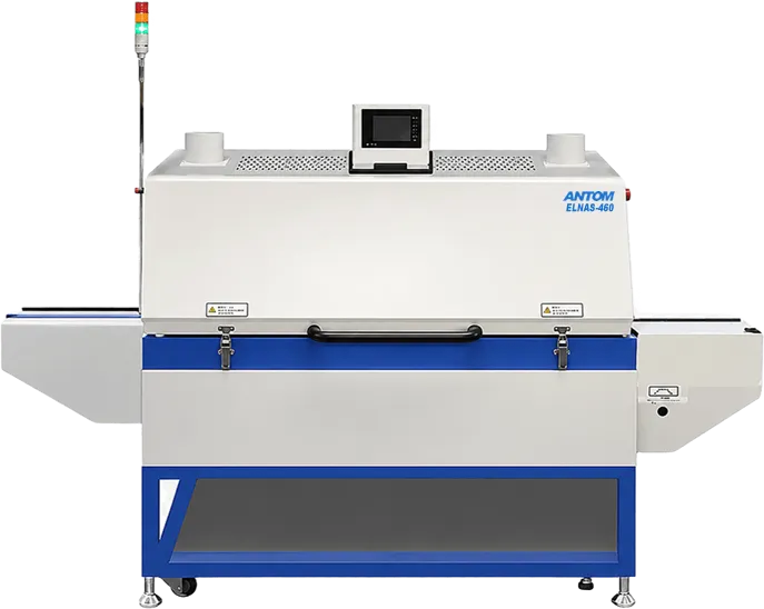 大型基板のHumiSeal・防湿コーティング材乾燥に対応する460mm幅のコンベア式乾燥炉 ELNAS-460